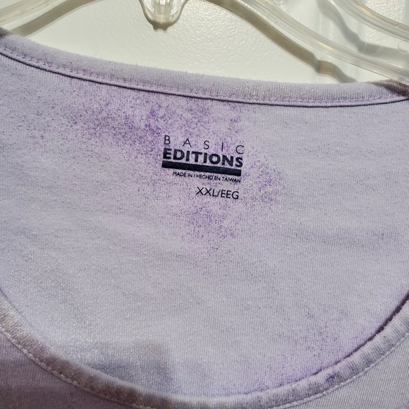 Basic Editions Purple T-Shirt Top with Birds & Flowers - Picture 2 of 16